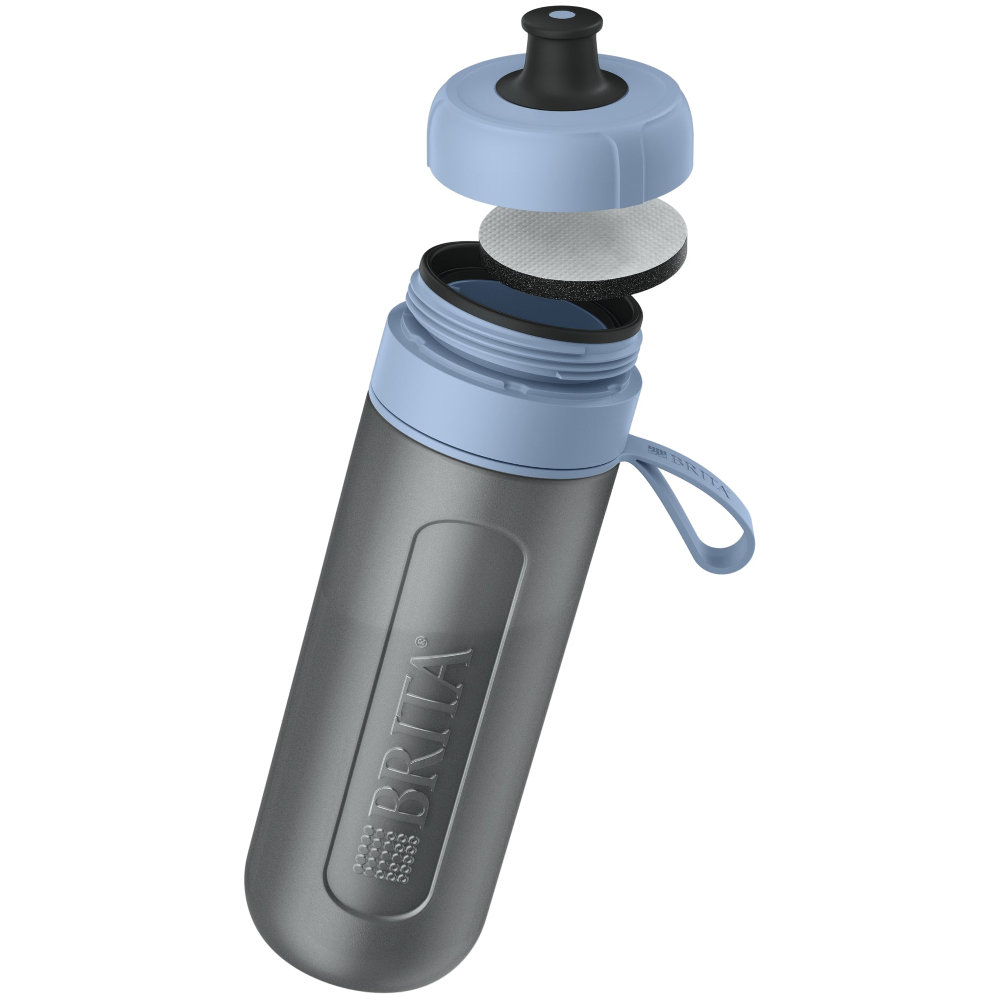 Active Water Filter Bottle 600ml - Blue